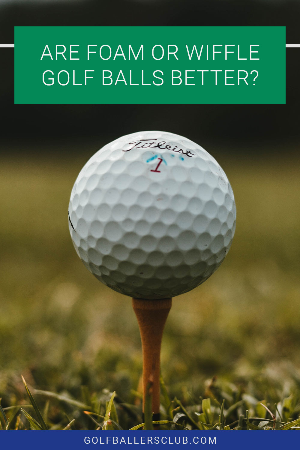 A golf ball on a red tee - Are Foam or Wiffle Golf Balls Better?