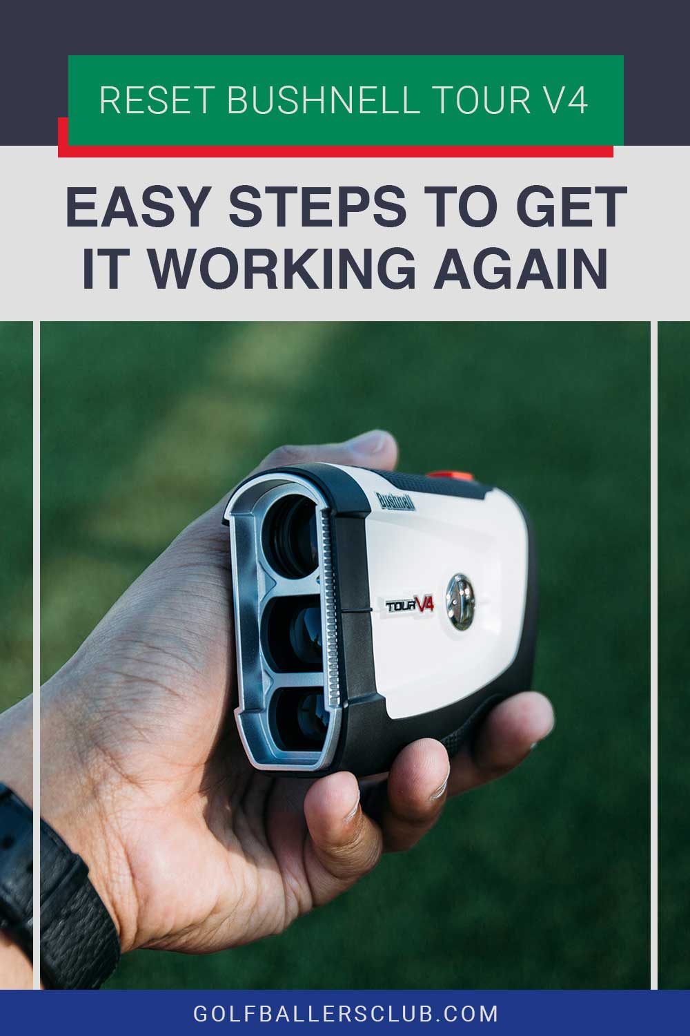 Bushnell Tour V4 in a Man's hand - resetting it and Easy Steps to Get it Working Again