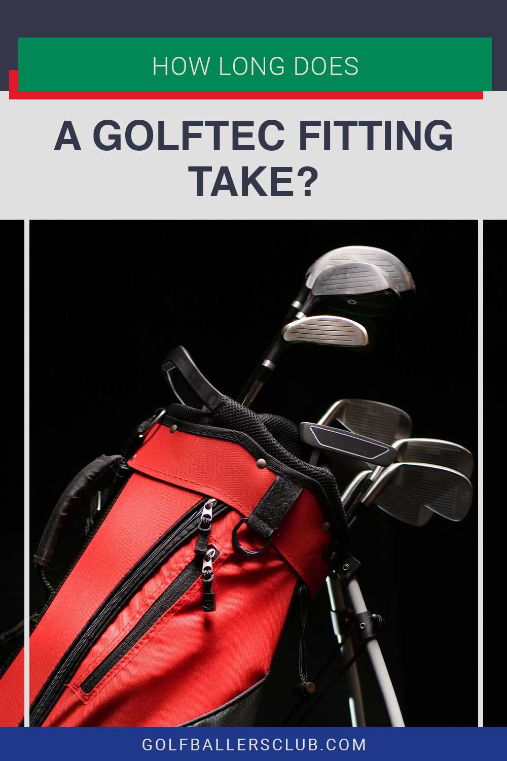 Some golf clubs and irons in a golf bag - How Long Does A GOLFTEC Fitting Take?